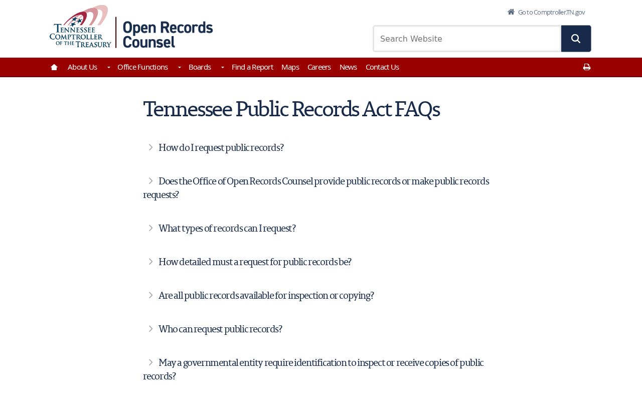 Tennessee public records guidance for Jackson County warrant requests