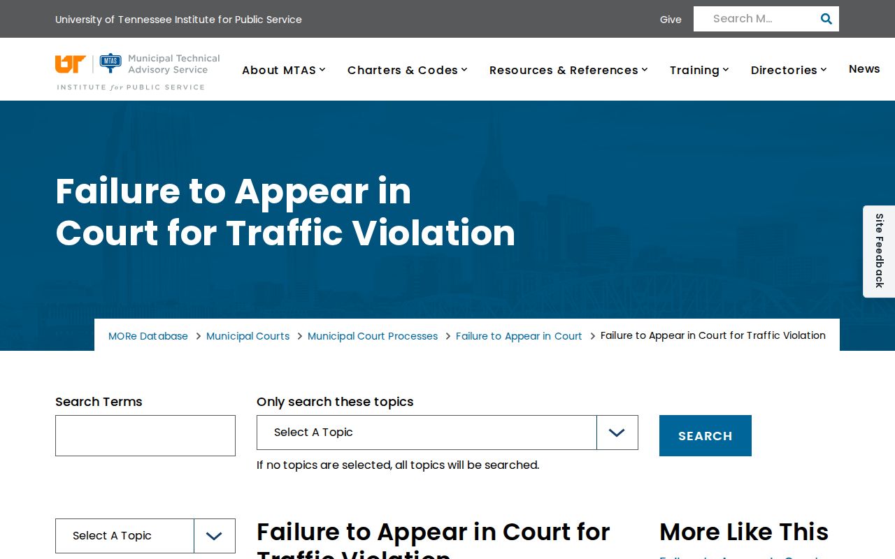Tennessee traffic failure-to-appear guidance for Jackson County warrant records